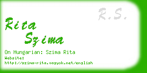 rita szima business card